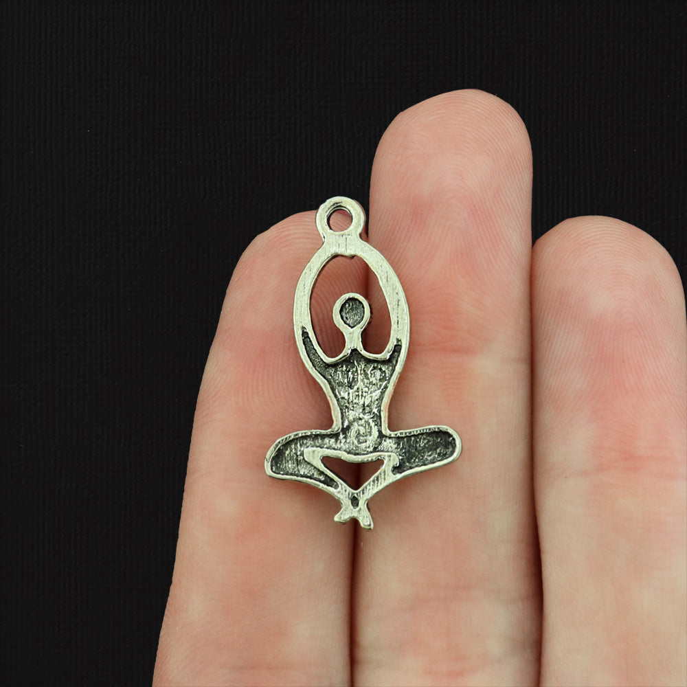 6 Goddess of Fertility Antique Silver Tone Charms - SC814