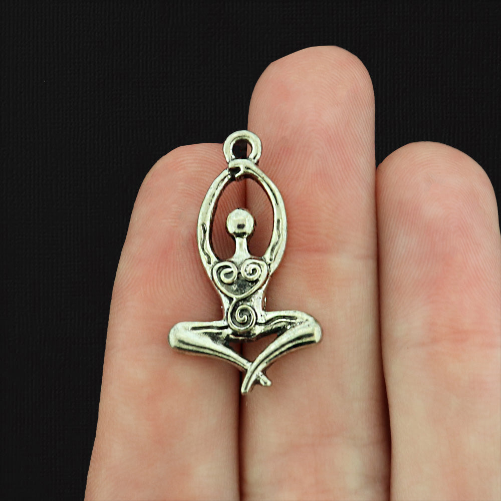 6 Goddess of Fertility Antique Silver Tone Charms - SC814