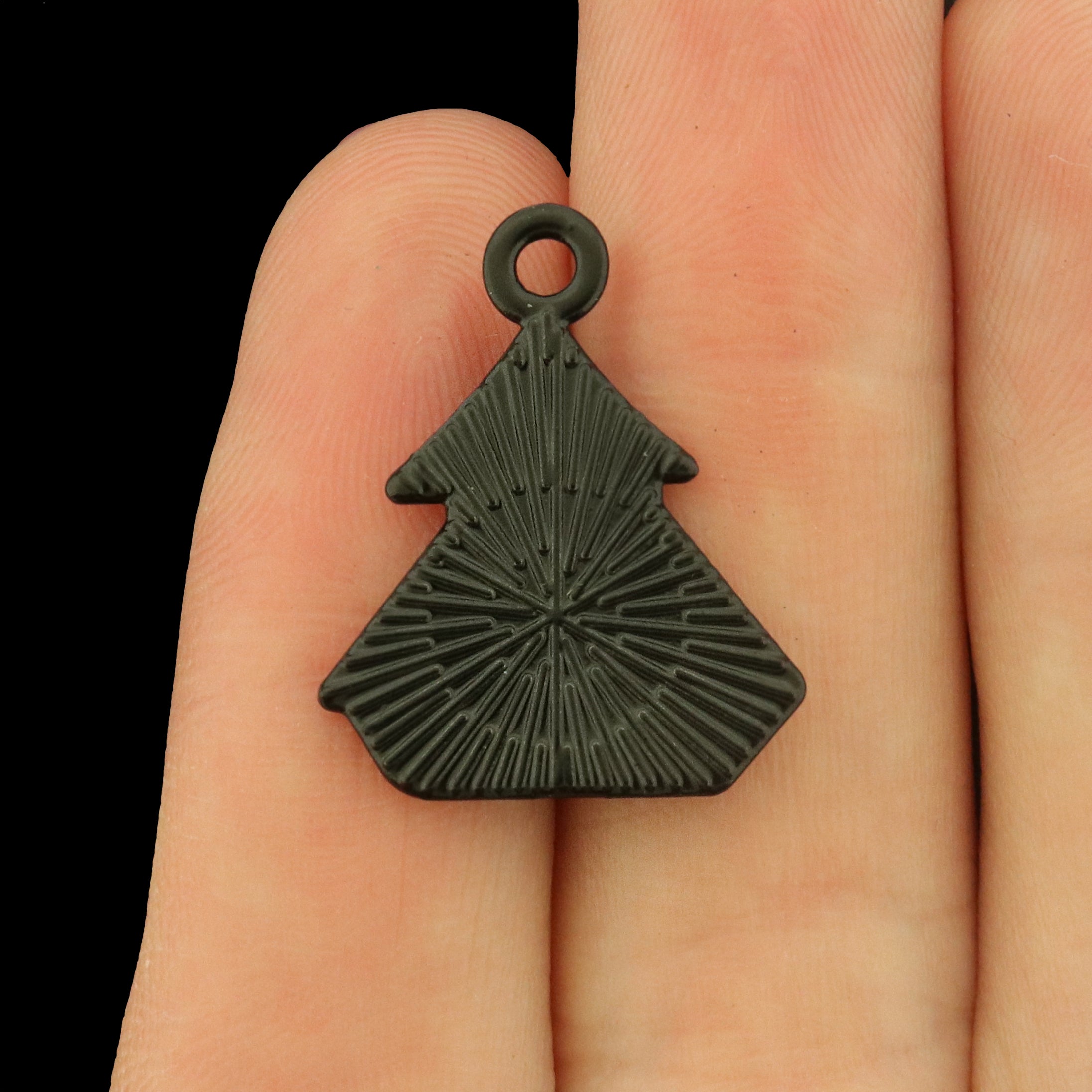 6 Haunted House Black Tone Enamel Charms - E1680