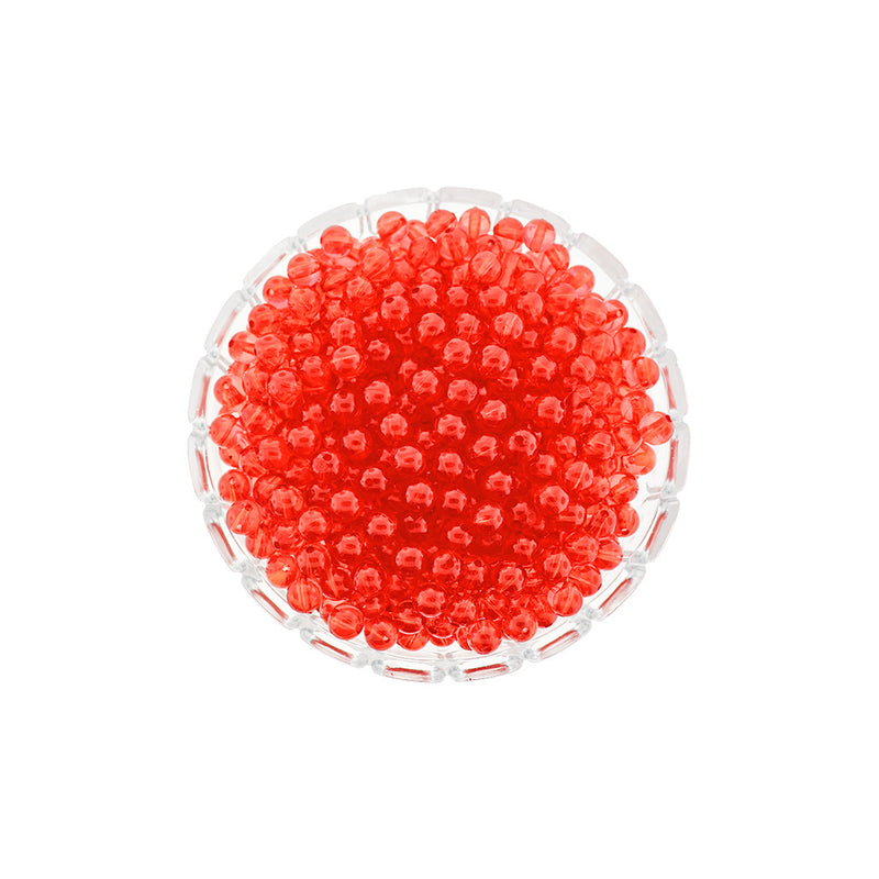 SALE Round Acrylic Beads 8mm - Christmas Red - 50 Beads - LBD2164