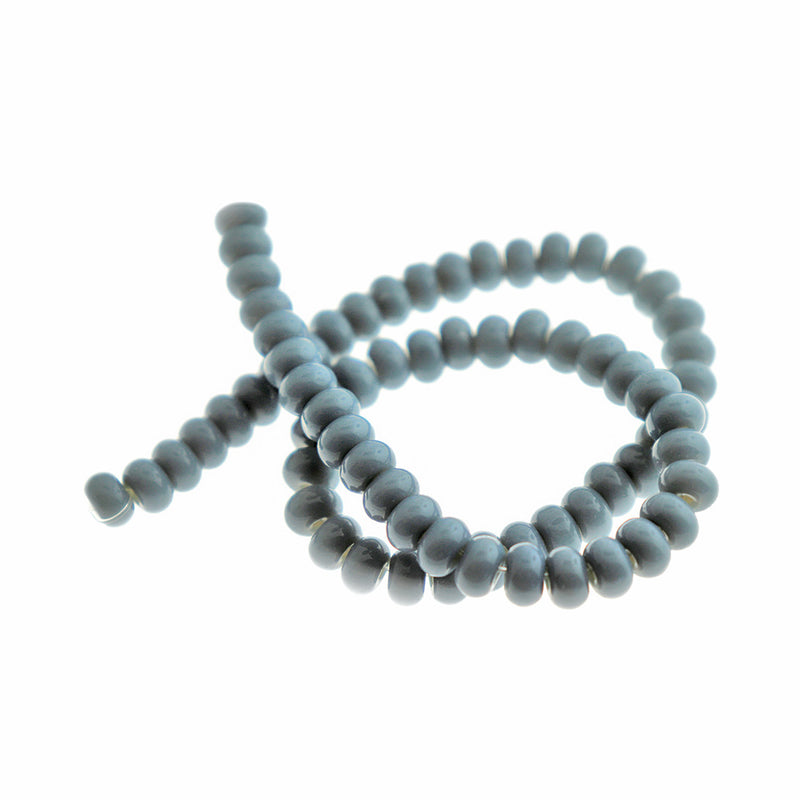 Rondelle Imitation Jade Beads 6mm x 3mm - Dove Grey - 1 Strand 74 Beads - BD2774