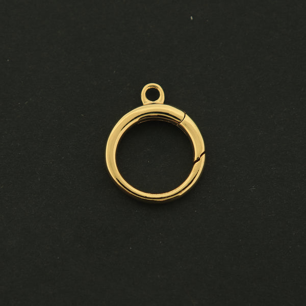 18k Lobster Gold Clasp - Round Lobster Clasp - 18K Gold Plated - 1 Clasp - GLD066