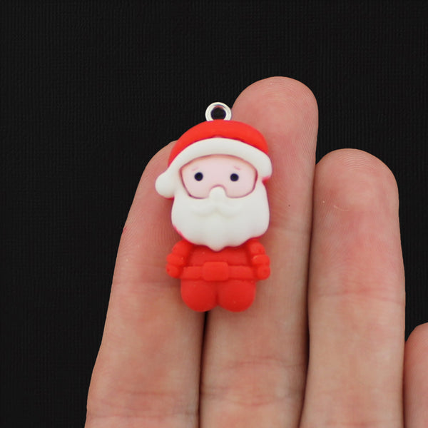 4 Christmas Santa Claus Resin Charms - K096