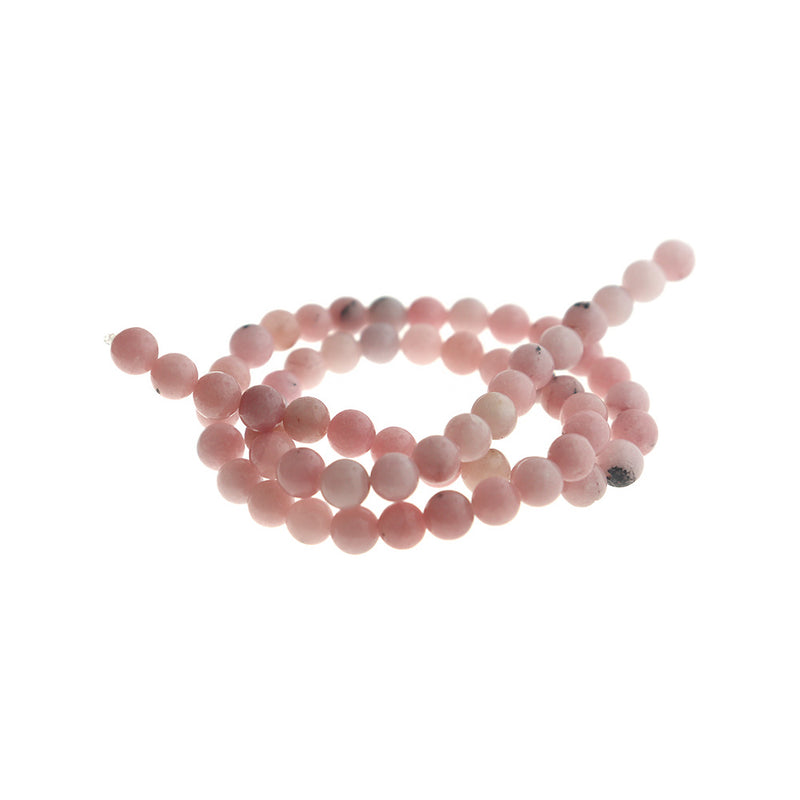 Round Natural Jasper Beads 6mm - Pink Tones - 1 Strand 63 Beads - BD1724