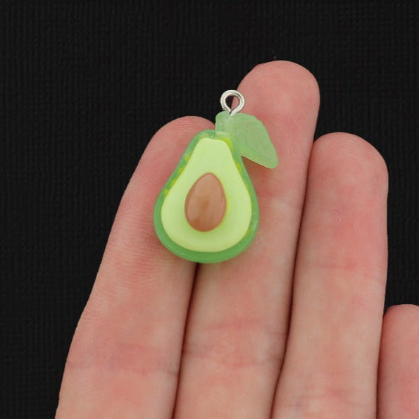 4 Avocado Resin Charms 3D - K205