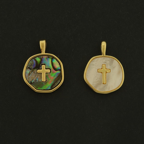 18k Cross Charm - Religious Pendant - 18k Gold Plated - GLD462