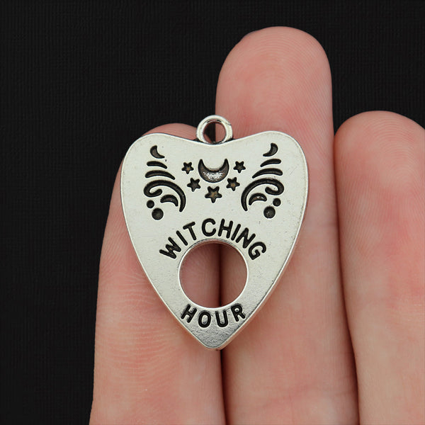 4 "Witching Hour" Ouija Board Antique Silver Tone Charms - SC229