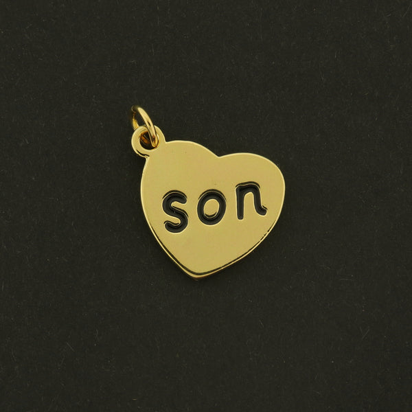 18k Son Charm - Family Pendant - 18k Gold Plated Brass - GLD776