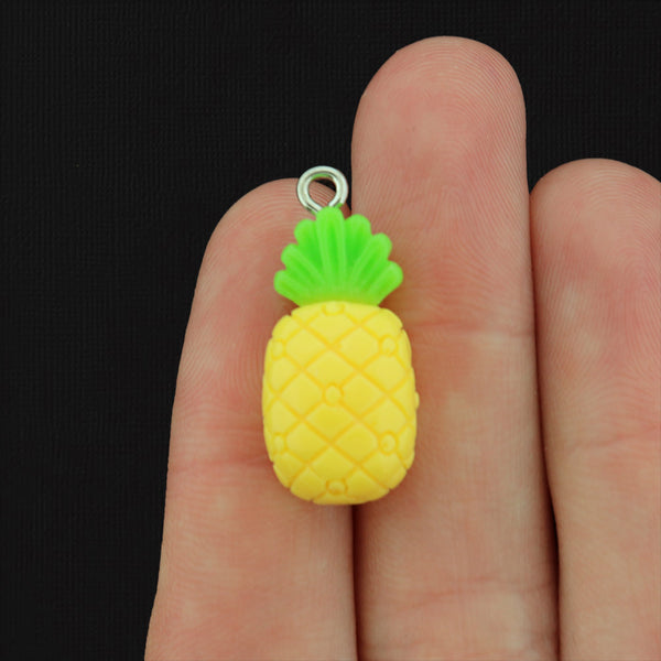 4 Pineapple Resin Charms - K265