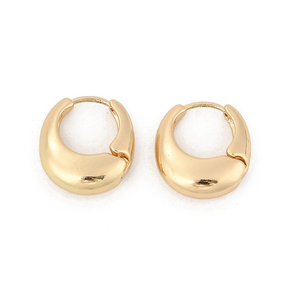 14k Chunky Lever Back Earrings - 1 Pair - 14k Gold Plated Brass - GLD1192