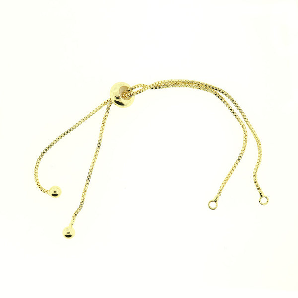 Gold Tone Brass Box Chain Bracelet Base 120mm - 2mm - 1 Bracelet - N014
