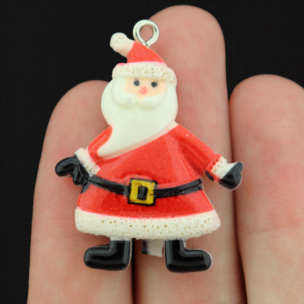 4 Christmas Santa Claus Resin Charms - K166