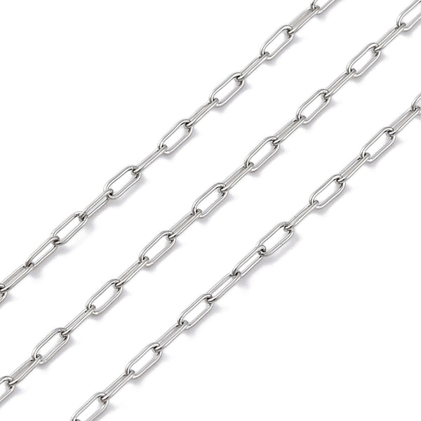 Thin Stainless Steel Paperclip Chain - 10m Roll - Choose Your Thickness!