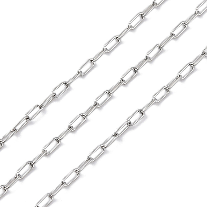 Thin Stainless Steel Paperclip Chain - 10m Roll - Choose Your Thickness!