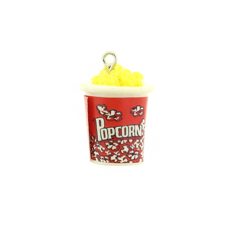 4 Popcorn Bucket Resin Charms - K322