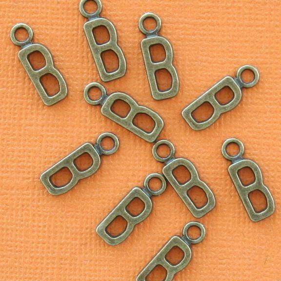 8 Letter Bronze Tone Charms - Choose Your Letter - Antique Bronze Tone