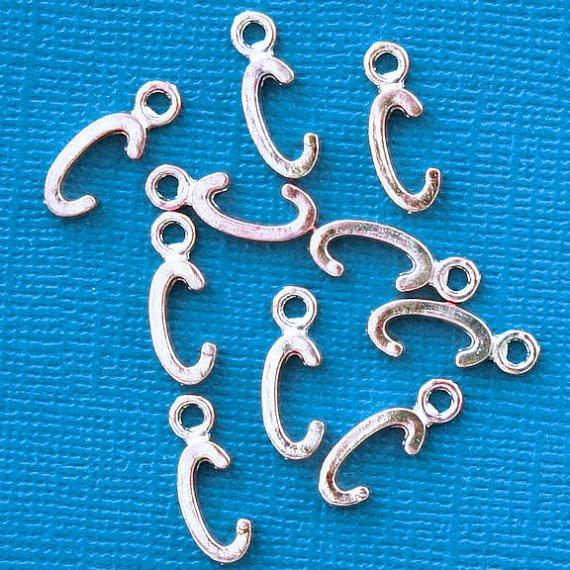 8 Letter Charms - Antique Silver Tone Charms - Choose Your Letter!