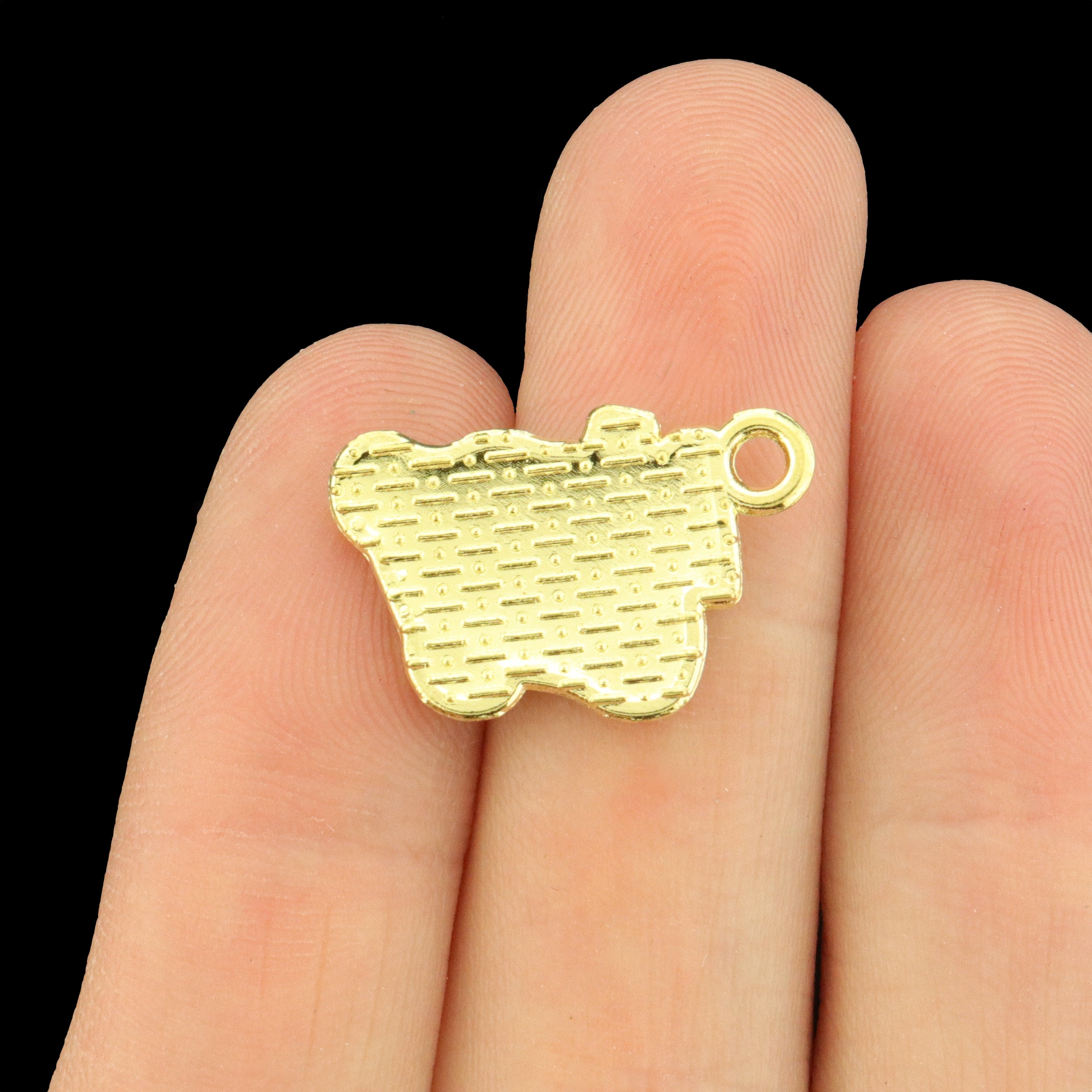 8 Mardi Gras Gold Tone Enamel Charm - Multicolor - E318