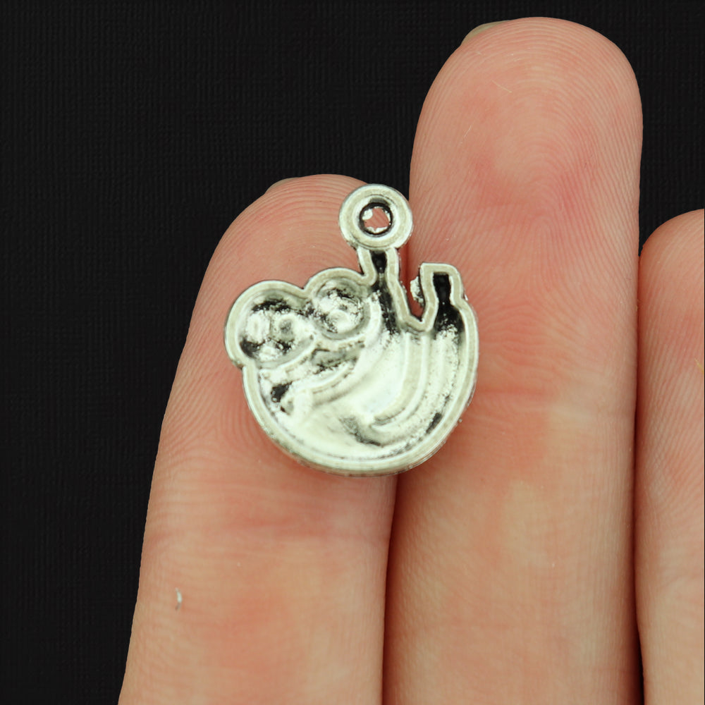 8 Sloth Antique Silver Tone Charms - SC102