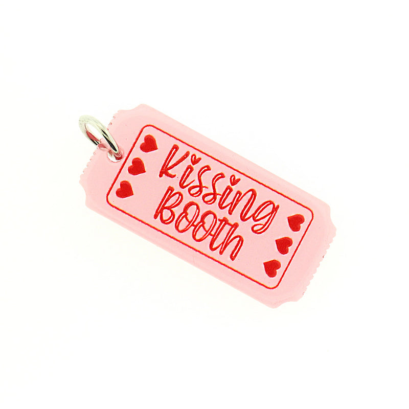 2 Kissing Booth Ticket Resin Charms - K699