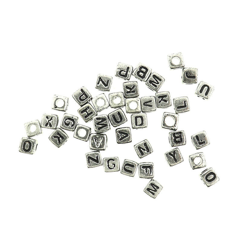 Cube Acrylic Beads 5mm - Assorted Letter - 100 Beads - BD139