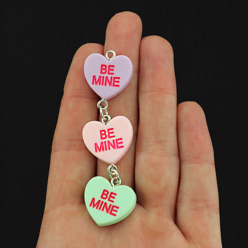 "Be Mine" Candy Hearts Resin Charm - K704