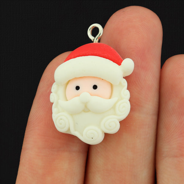 4 Christmas Santa Claus Resin Charms - K162