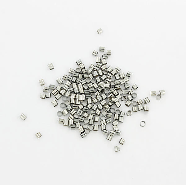 Antique Silver Tone Crimp Bead - 2mm x 2mm - 1000 Pieces - FD626