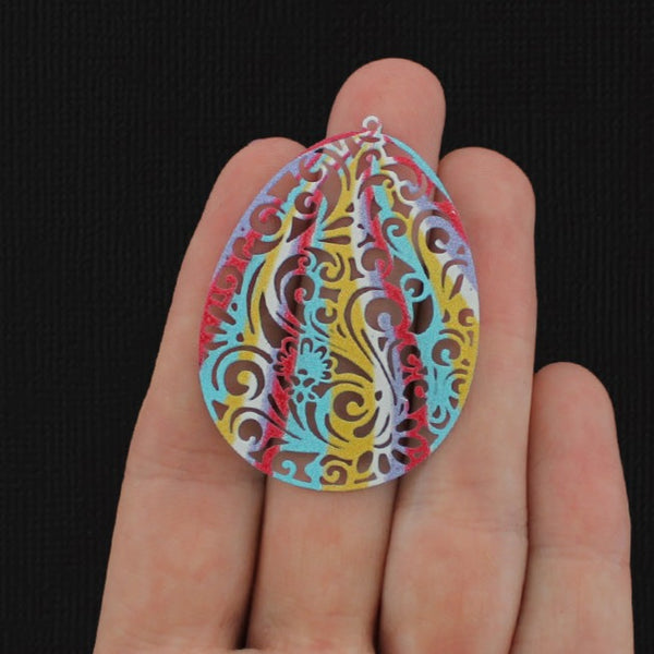 2 Filigree Easter Egg Enamel Charms - E125