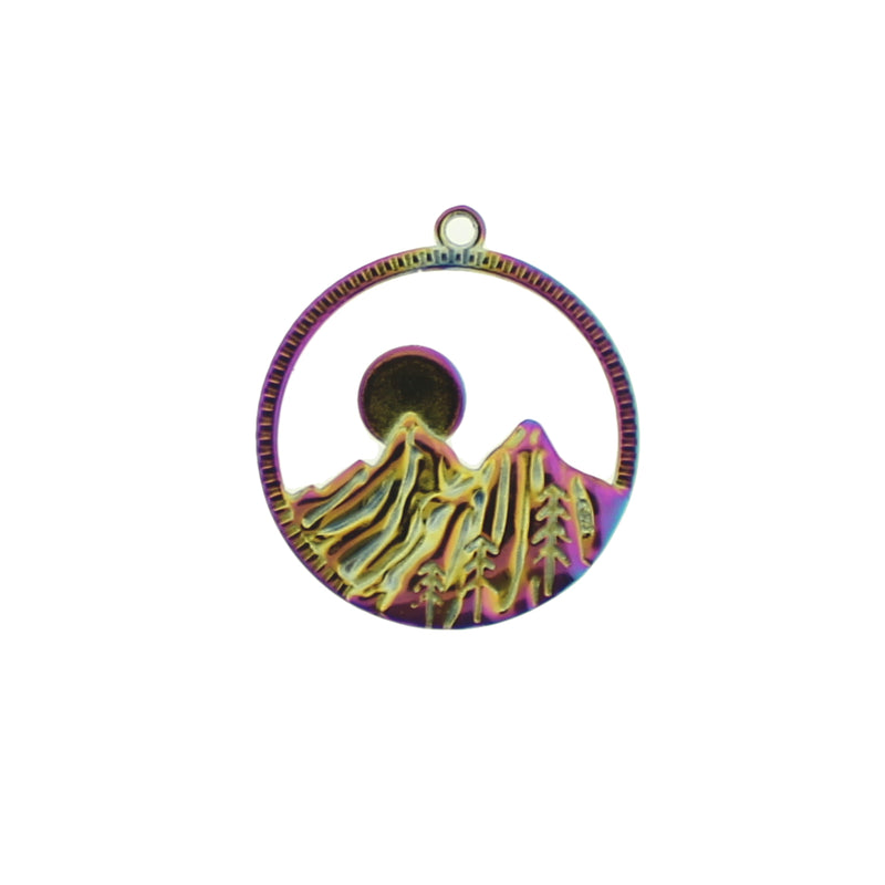 Mountain Rainbow Electroplated Stainless Steel Charm - SSP002