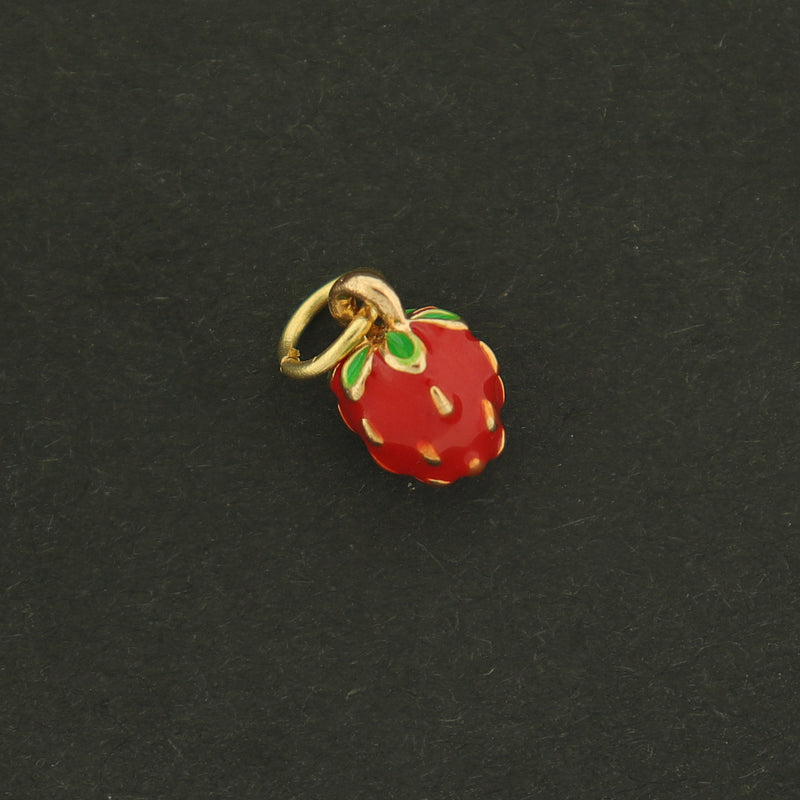 18k Strawberry Charm - Fruit Pendant - 18k Gold Plated - GLD668