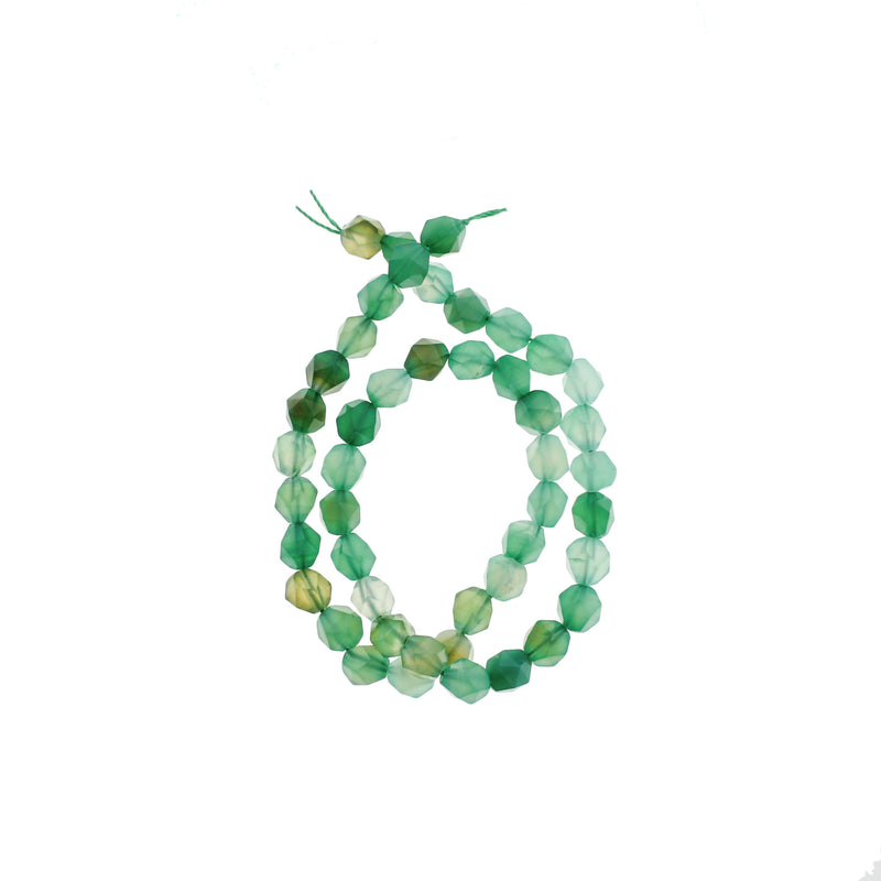 SALE Faceted Natural Lace Agate Beads 8mm - Sea Green - 1 Strand 47 Beads - LBD1267
