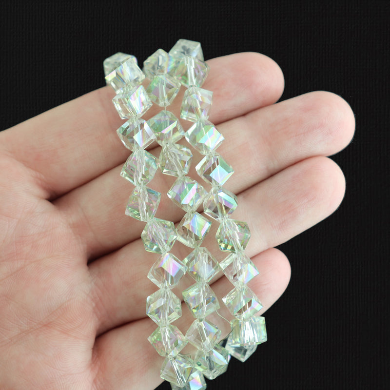 Rhombus Glass Beads - 8.5mm x 9.5mm - Electroplated - 1 Strand 80 Beads - Choose Your Color!