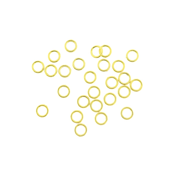 Gold Tone Jump Rings 6mm x 1.2mm - Open 16 Gauge - 100 Rings - J037A