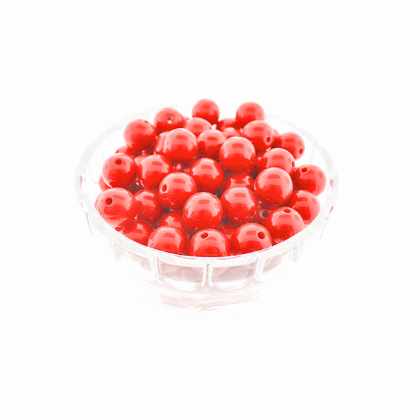 SALE Round Resin Beads 15mm - Ruby Red - 15 Beads - LBD2174