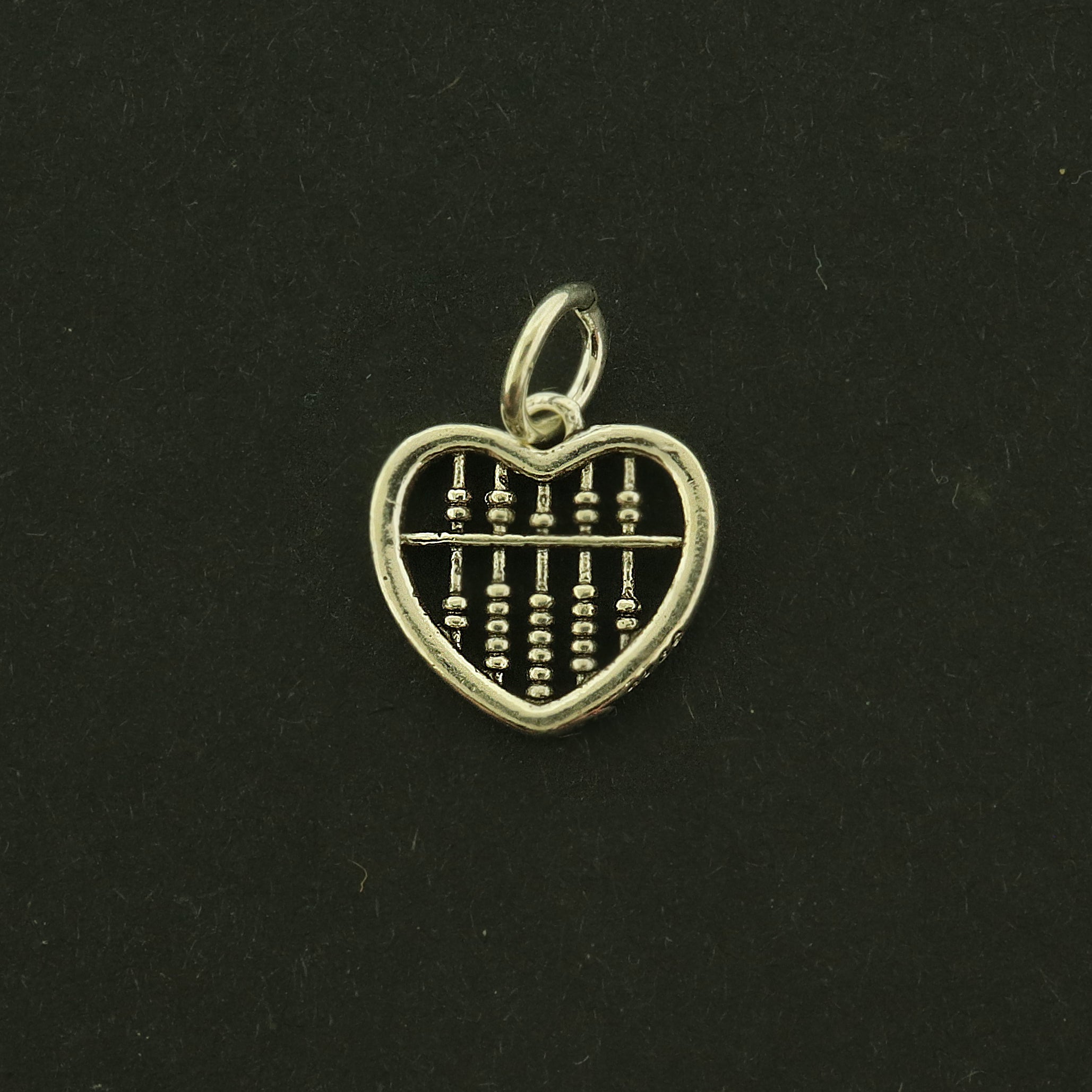 Abacus Sterling Silver Charm - Heart Shape - ST091