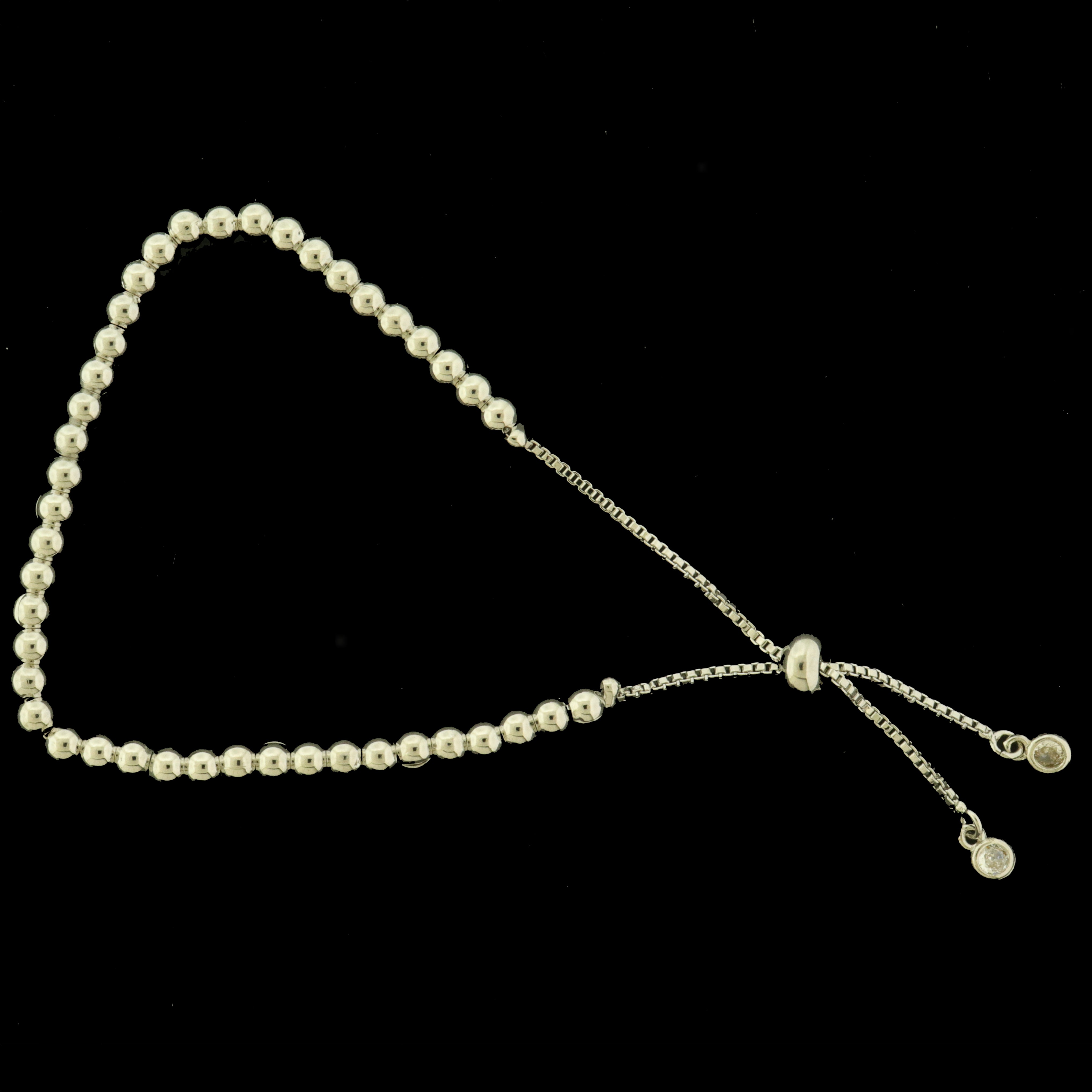 Adjustable Beaded Bracelet - Box Chain With Spacer Beads - Choose Your Bead Size!