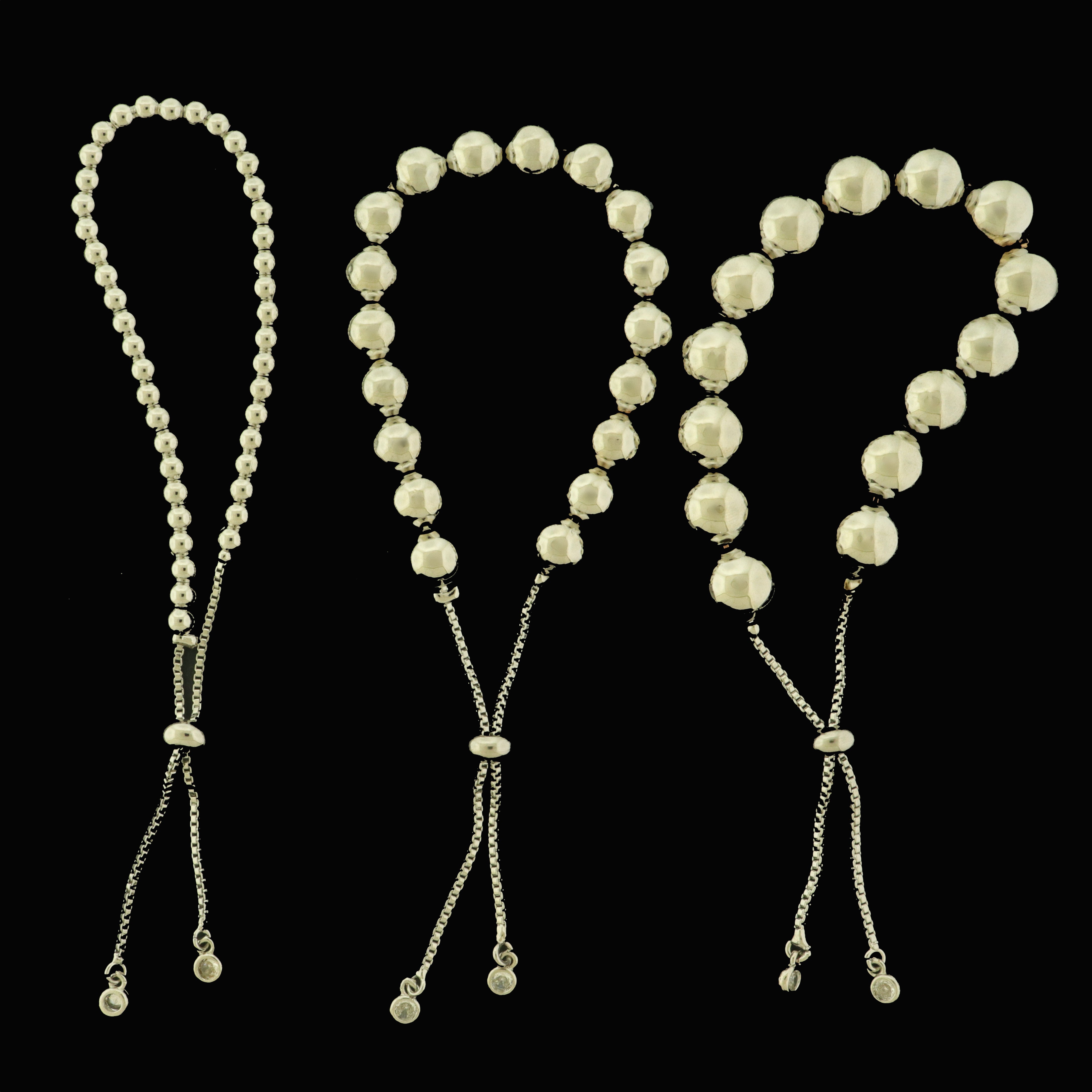 Adjustable Beaded Bracelet - Box Chain With Spacer Beads - Choose Your Bead Size!