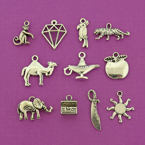 Aladdin Collection Antique Silver Tone 11 Different Charms - COL452