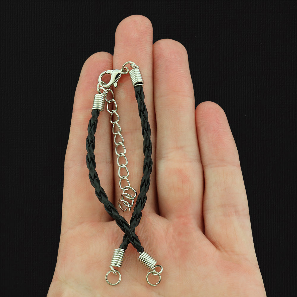 Assorted Color Imitation Leather Connector Bracelet - 170mm - 2 Bracelets - N042