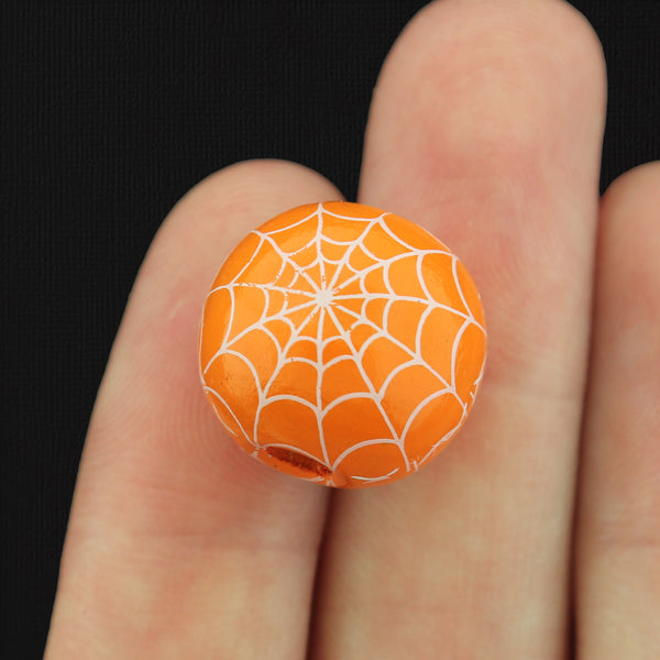 Spacer Wooden Beads 16mm - Spider Web - 10 Beads - Choose Your Color