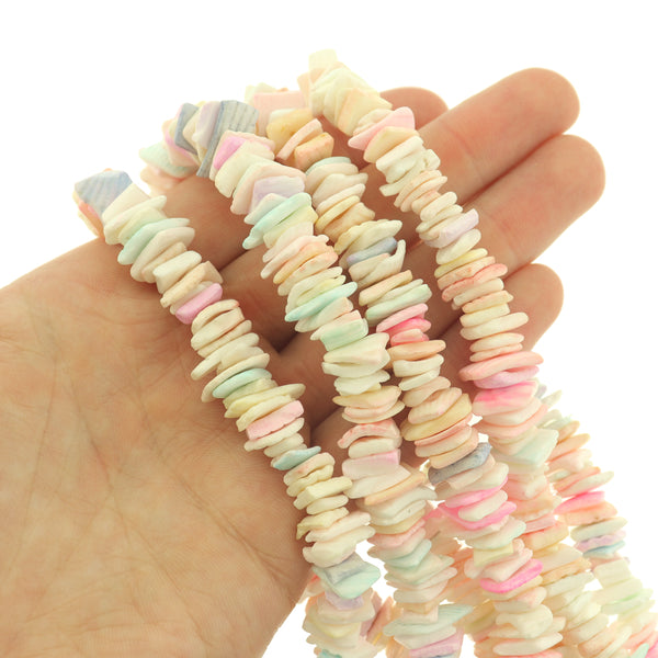 Chip Sea Shell Beads 6mm - 10mm - Multi-Color - 1 Strand 160 Beads - BD241