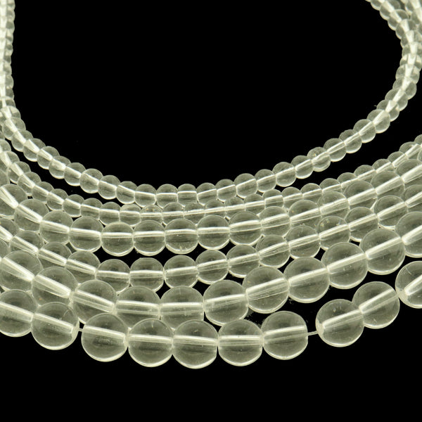 Round Crystal Beads 4mm - 8mm - Choose Your Size - Clear - 1 Full 15.5" Strand - BD3020
