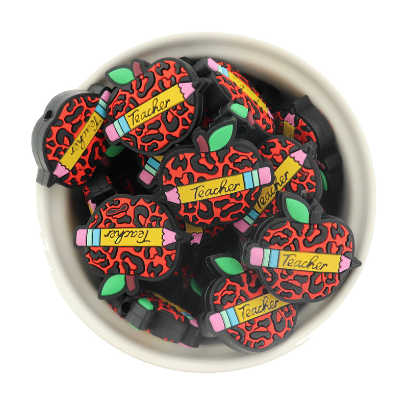 Teacher Silicone Focal Beads - 5 Beads - Choose Your Color