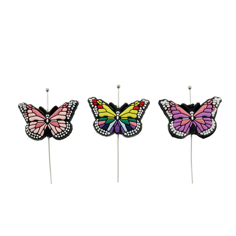 Butterfly Silicone Focal Beads - 5 Beads - Choose Your Color