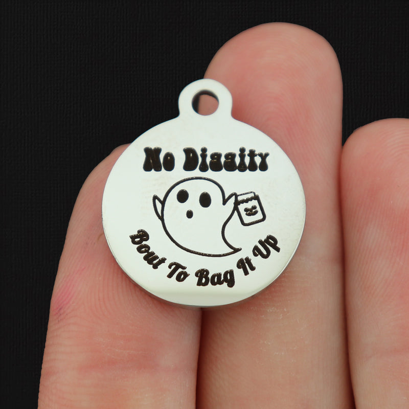 No Diggity Bout To Bag It Up Stainless Steel Charms - BFS001-8167