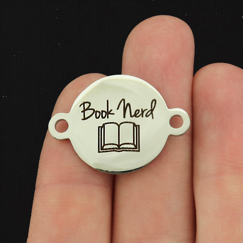 Book Nerd Stainless Steel Charms - BFS027-0535