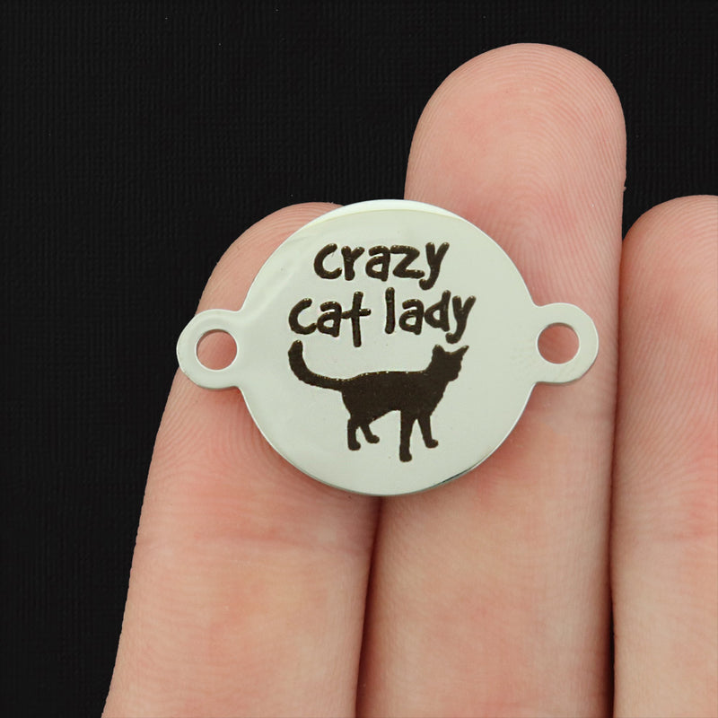 Crazy Cat Lady Stainless Steel Charms - BFS027-0665