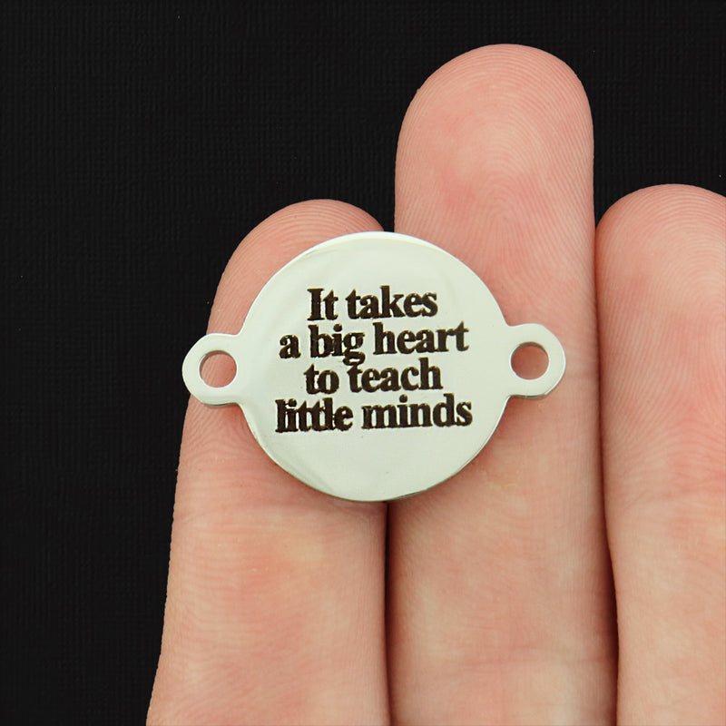 It takes a big heart to teach little minds Stainless Steel Charms - BFS027-0744