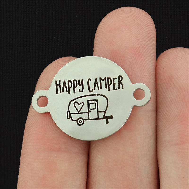Happy Camper Stainless Steel Charms - BFS027-3295